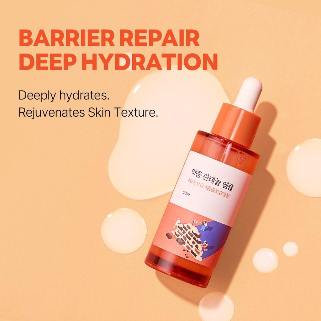 Round Lab Soybean Panthenol Ampoule | Deep Hydrating Barrier Serum with 50,000ppm Panthenol