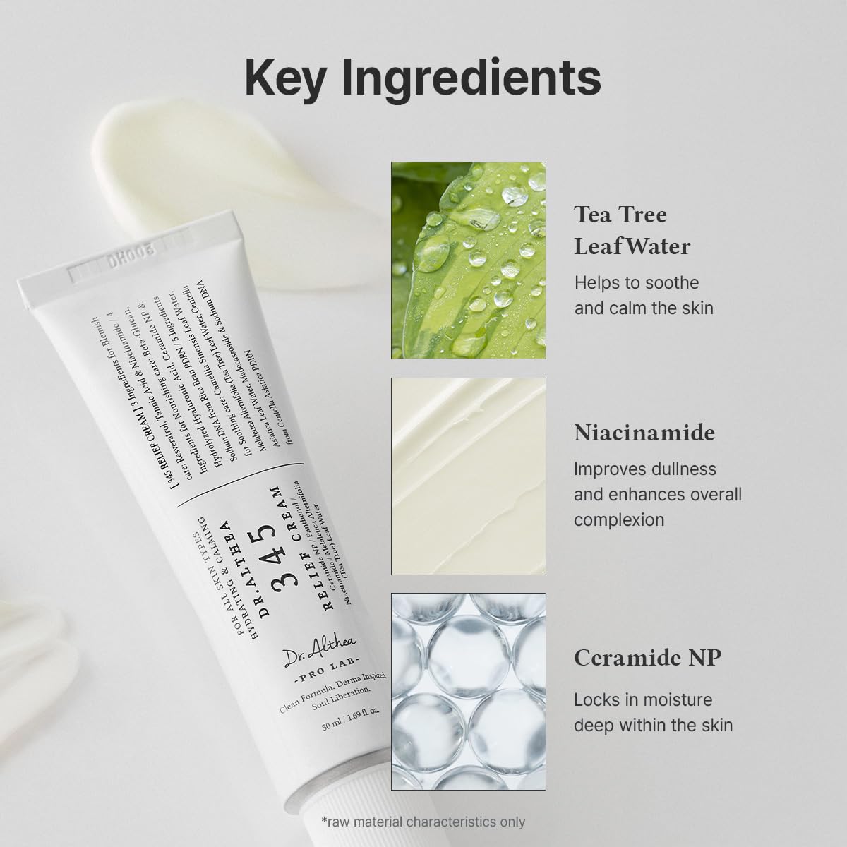 Dr. Althea 345 Relief Cream | Calming Moisturizer with Ceramide, Niacinamide & Centella for Sensitive Skin