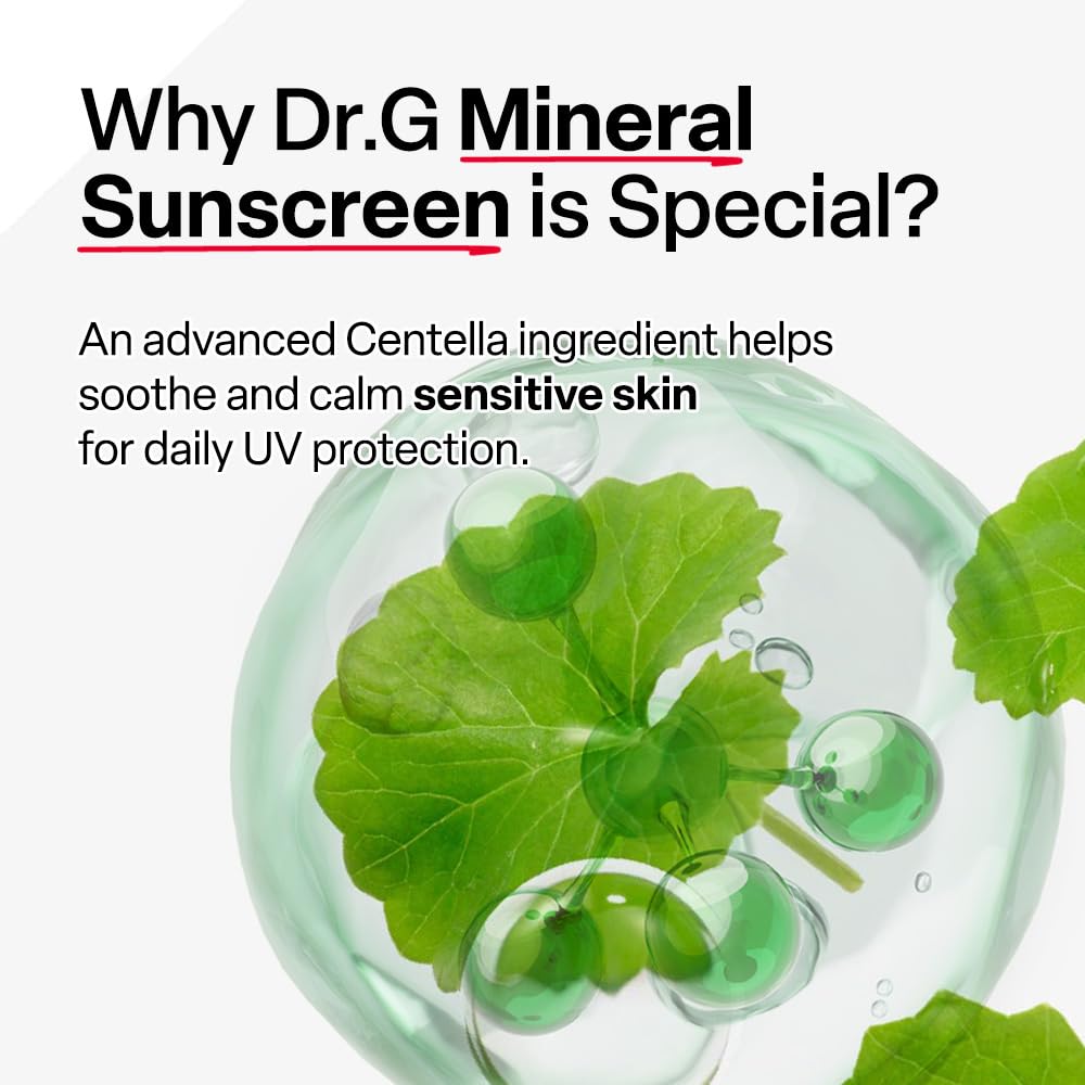 Dr. G Green Mild Up Defense Mineral Sunscreen SPF50 50ml – Gentle Mineral Sunscreen for Sensitive Skin