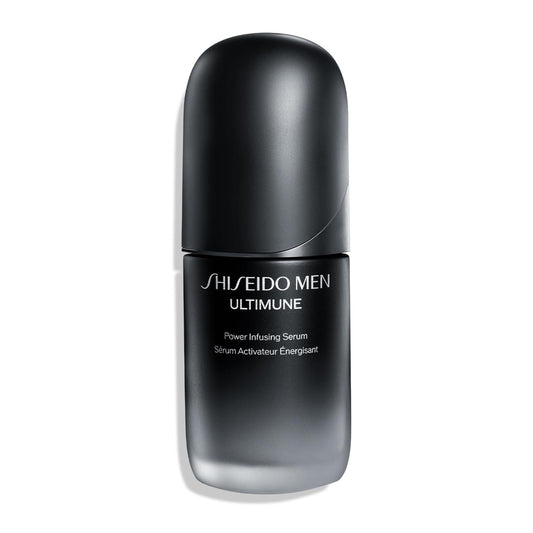 Shiseido Men Ultimune Power Infusing Serum bottle on a white background