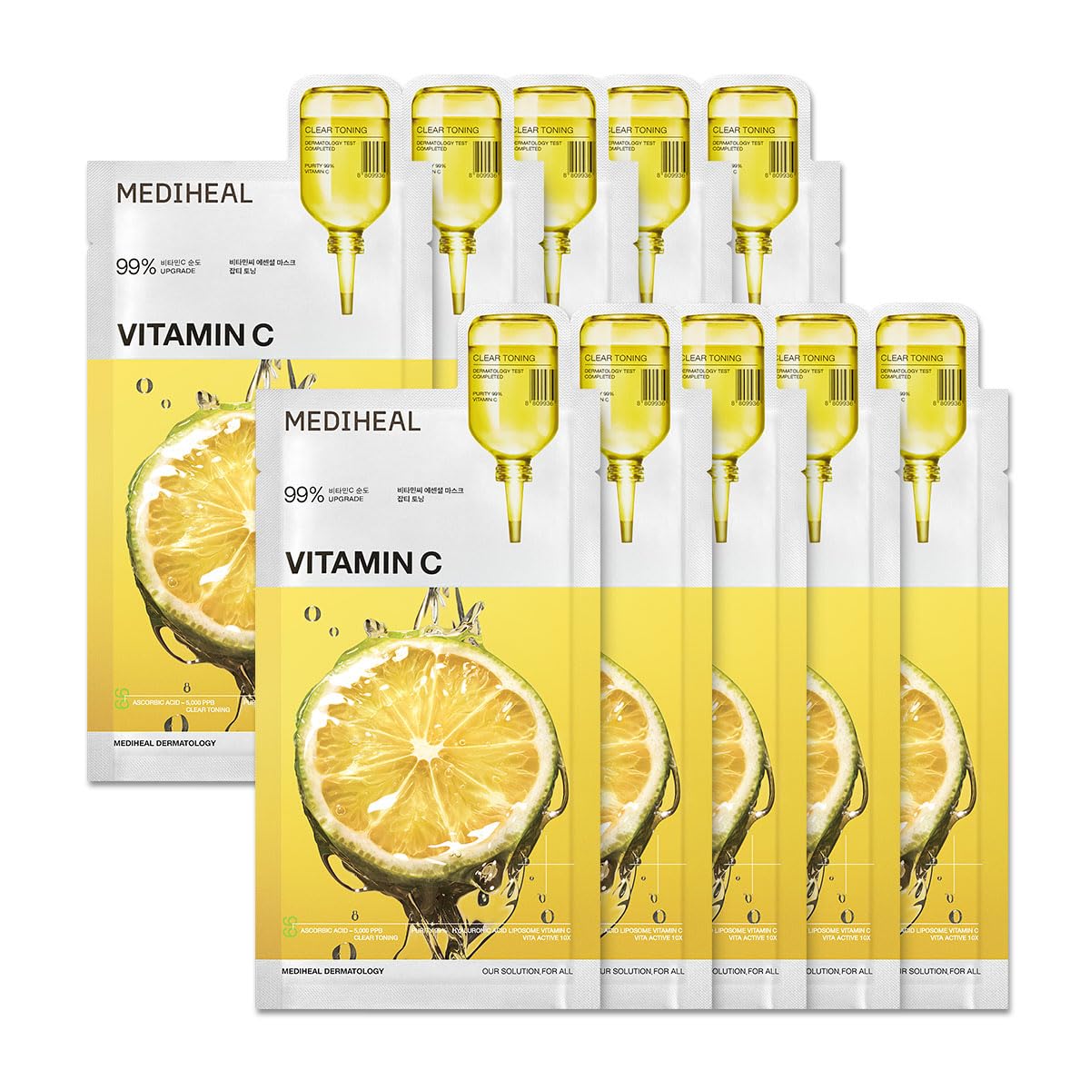 MEDIHEAL Essential Sheet Mask Collection | Korean Face Masks for Every Skin Concern (10ea Packs)