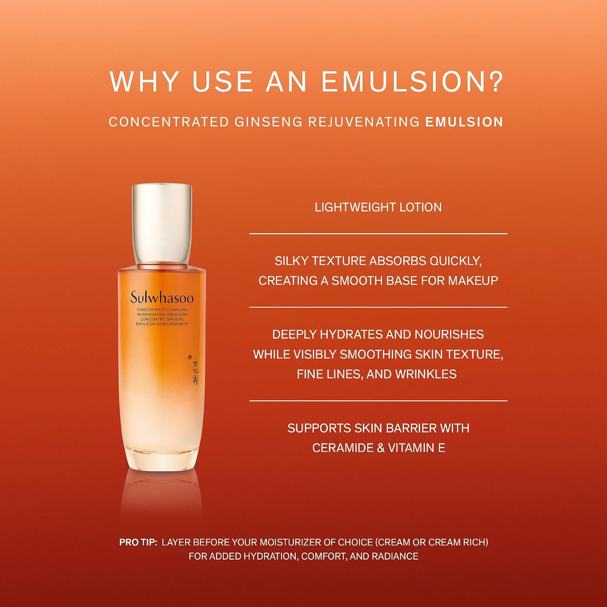 Sulwhasoo Concentrated Ginseng Rejuvenating Emulsion | Firming Lotion