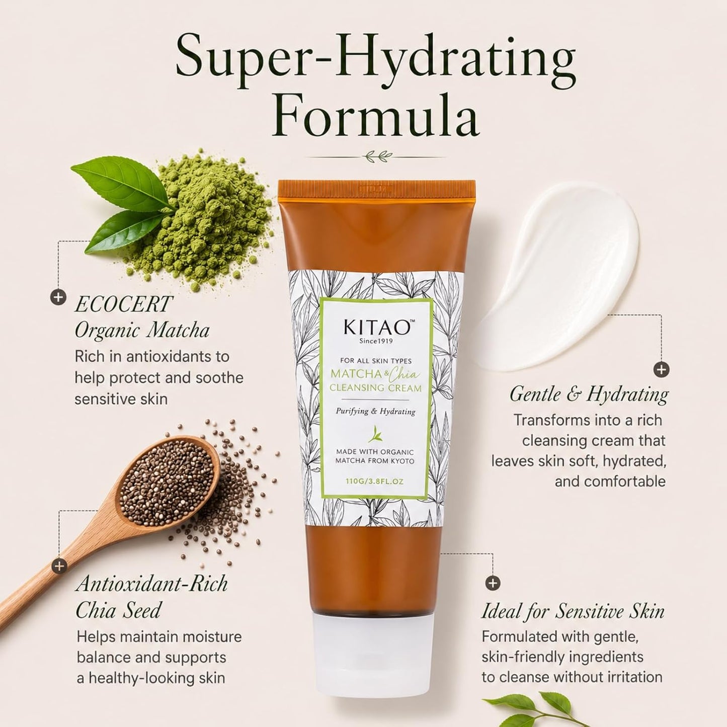 KITAO Matcha & Chia Cleansing Cream | Kyoto Makeup Melt