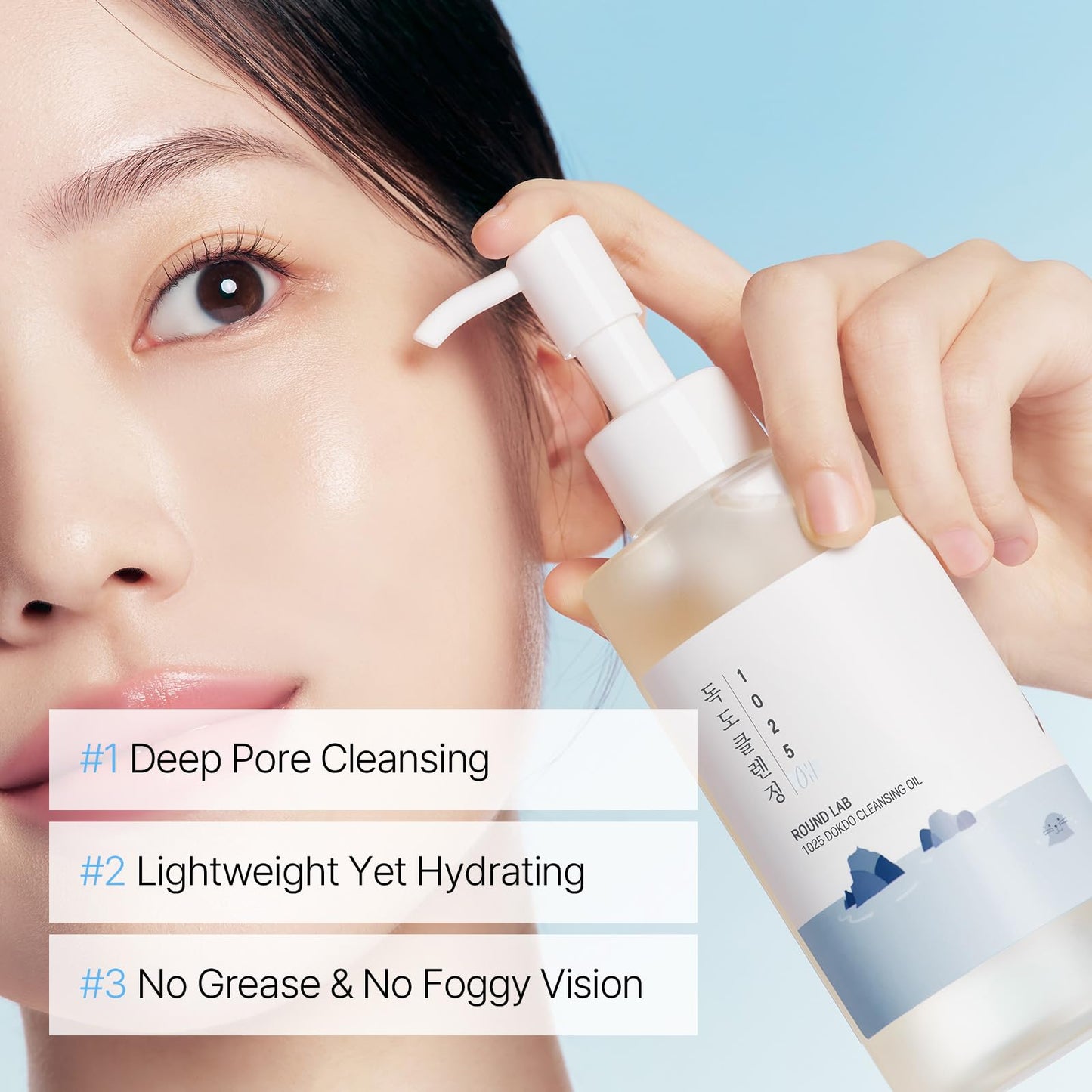 ROUND LAB 1025 Dokdo Cleansing Oil 6.76 Fl Oz, Lightweight Oil Cleanser