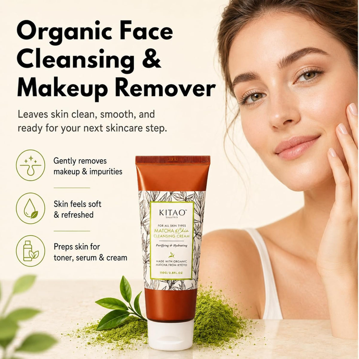 KITAO Matcha & Chia Cleansing Cream | Kyoto Makeup Melt