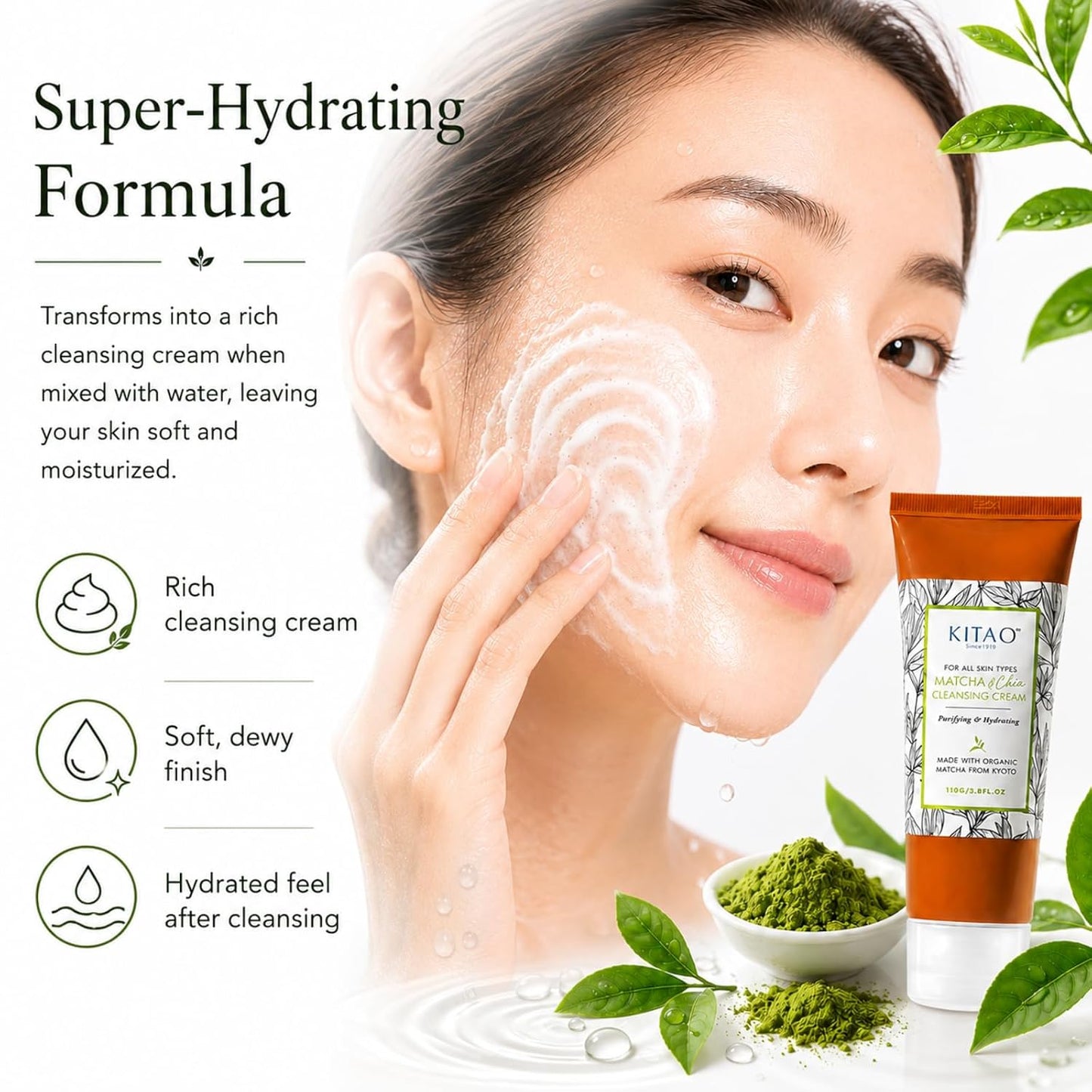 KITAO Matcha & Chia Cleansing Cream | Kyoto Makeup Melt