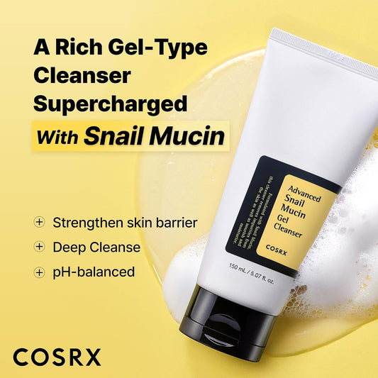 COSRX Advanced Snail Mucin Gel Cleanser |Hydrating & Regenerative Gel-to-Foam Cleanser for Plump, Radiant Skin