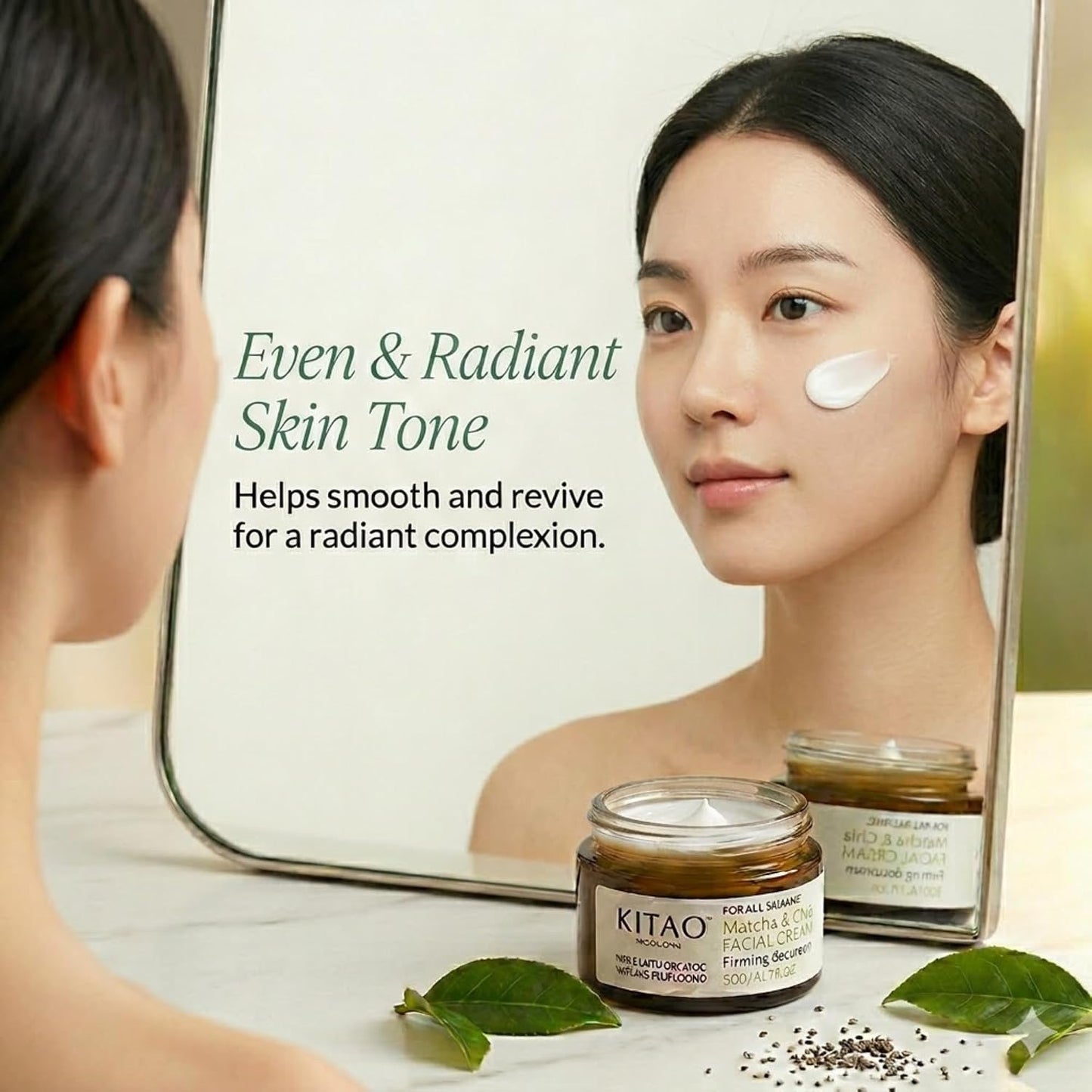 KITAO Matcha & Chia Facial Cream | Kyoto Firming Moisturizer