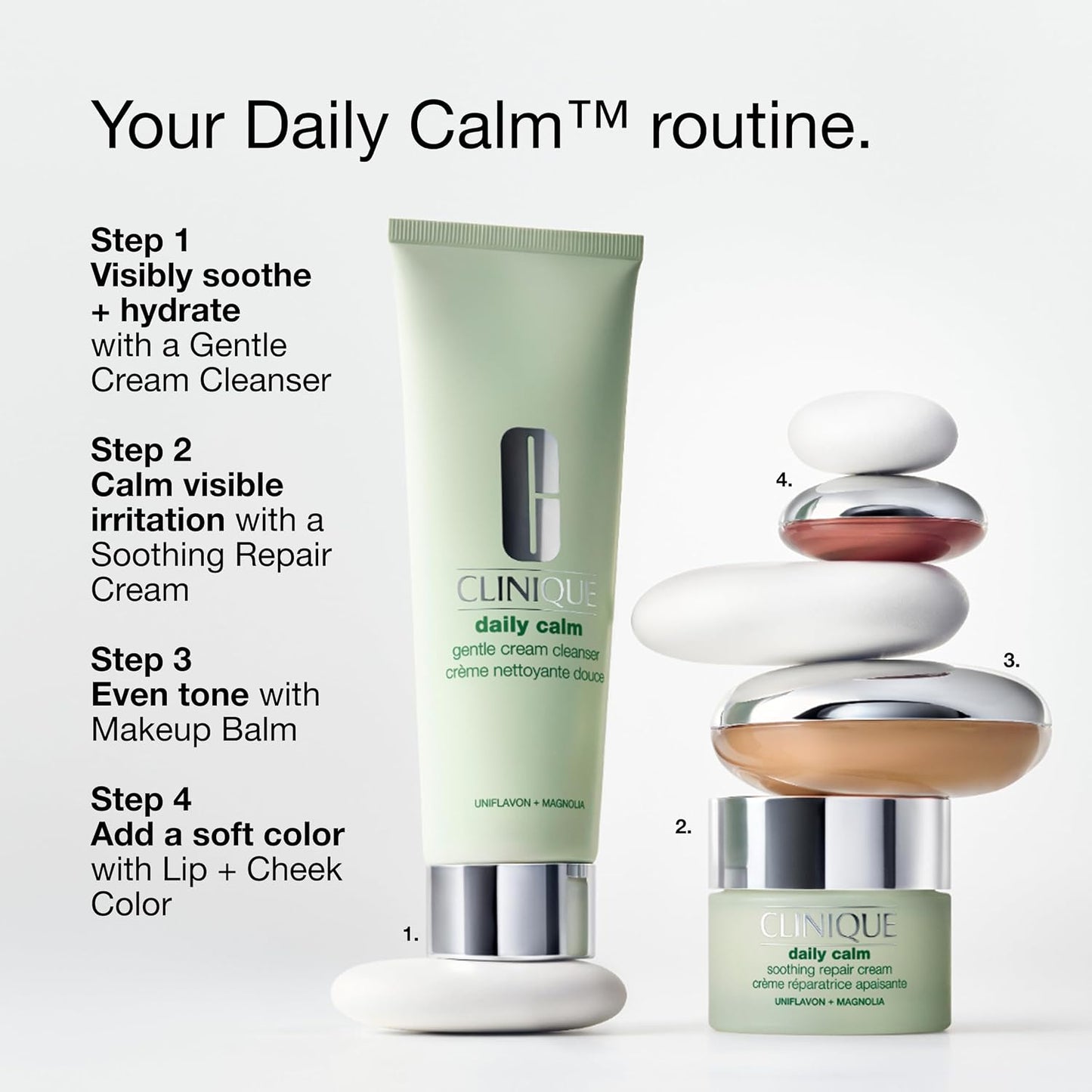 Clinique Daily Calm Gentle Cream Cleanser | Soothing No-Rinse Cleanser for Sensitive Skin
