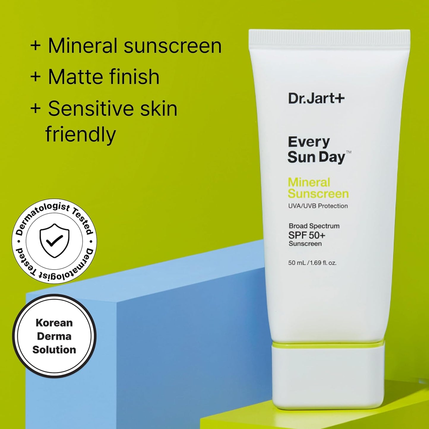 Dr. Jart+ Every Sun Day Mineral Sunscreen SPF50+ 50ml – Matte Finish Physical Sunscreen