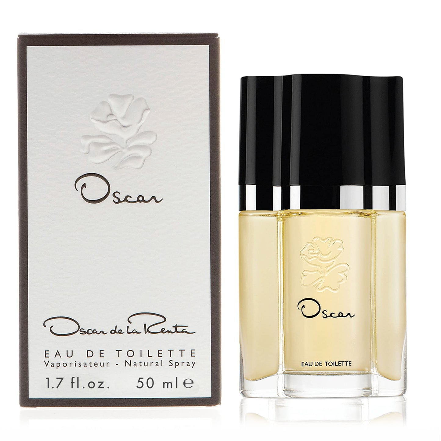 Oscar de la Renta Eau de Toilette bottle and packaging on a white background