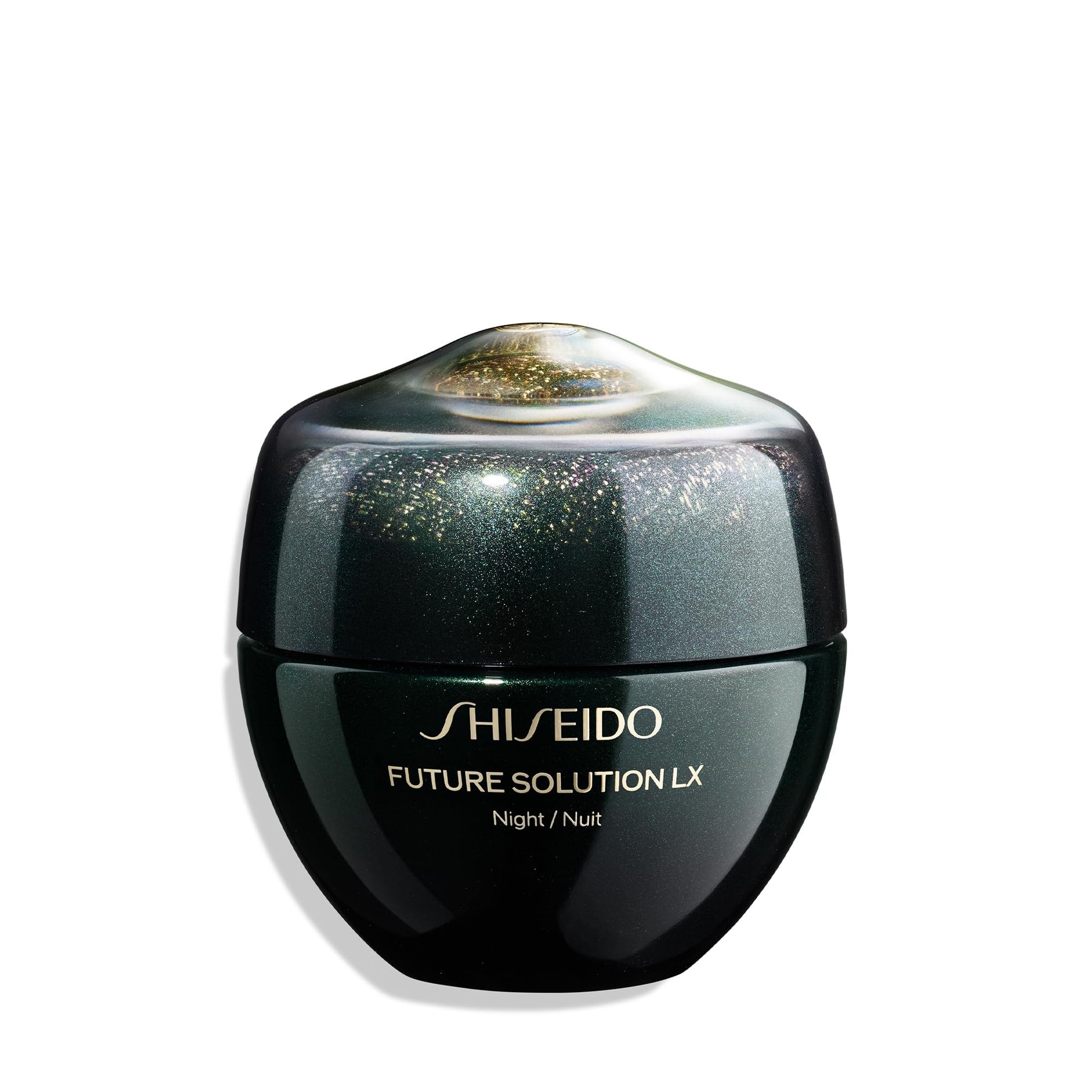 Shiseido Future Solution LX night cream jar on a white background