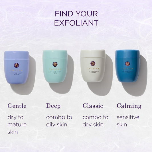 Tatcha Rice Polish Collection | Gentle, Deep, Classic & Calming Exfoliants