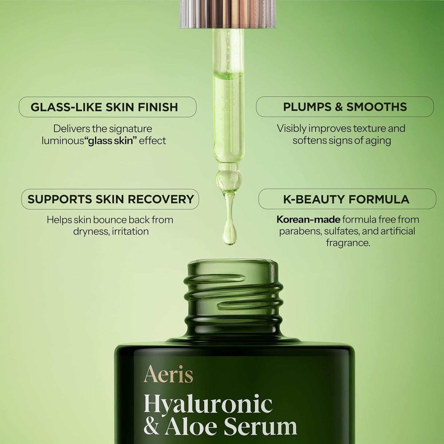 Aeris Hyaluronic & Aloe Serum – Hydrating Korean Face Serum for Plump, Moisturized Skin | 50ml