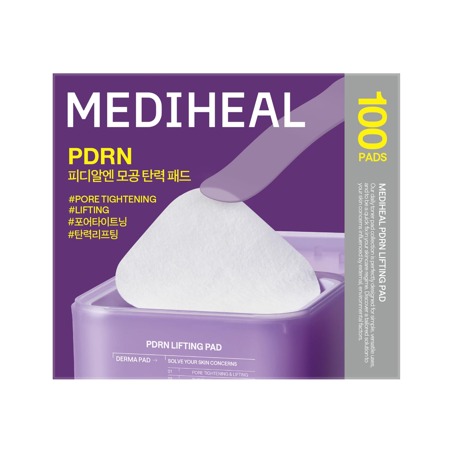MEDIHEAL Derma Pad Collection | Daily Treatment Toner Pads for Brightening, Firming, Calming & Hydration (100 Pads)