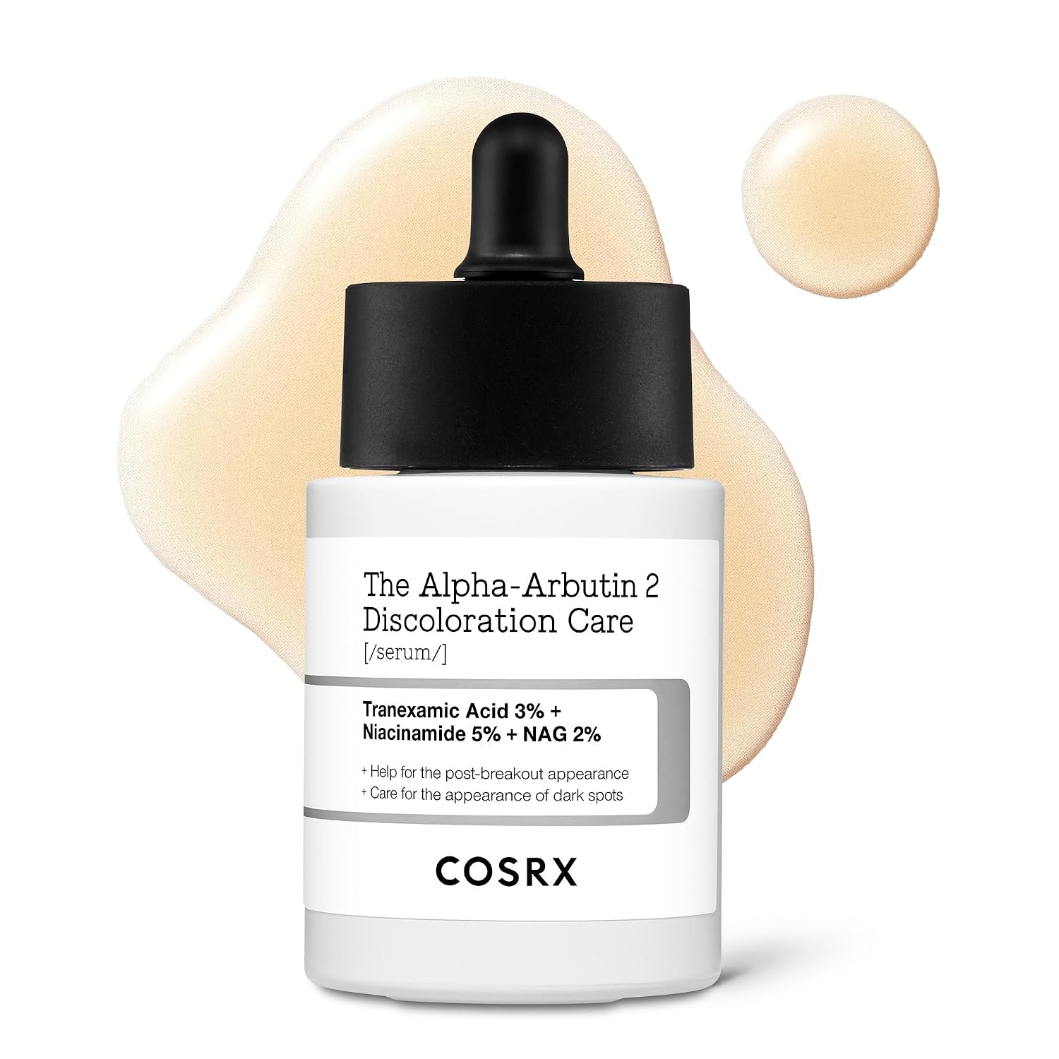 CosRX serum bottle with dropper on a white background