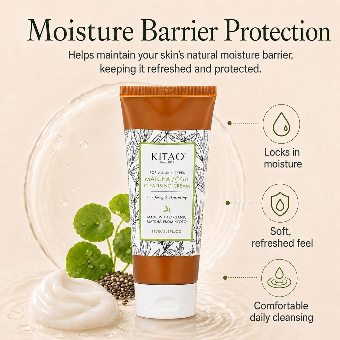 KITAO Matcha & Chia Cleansing Cream | Kyoto Makeup Melt