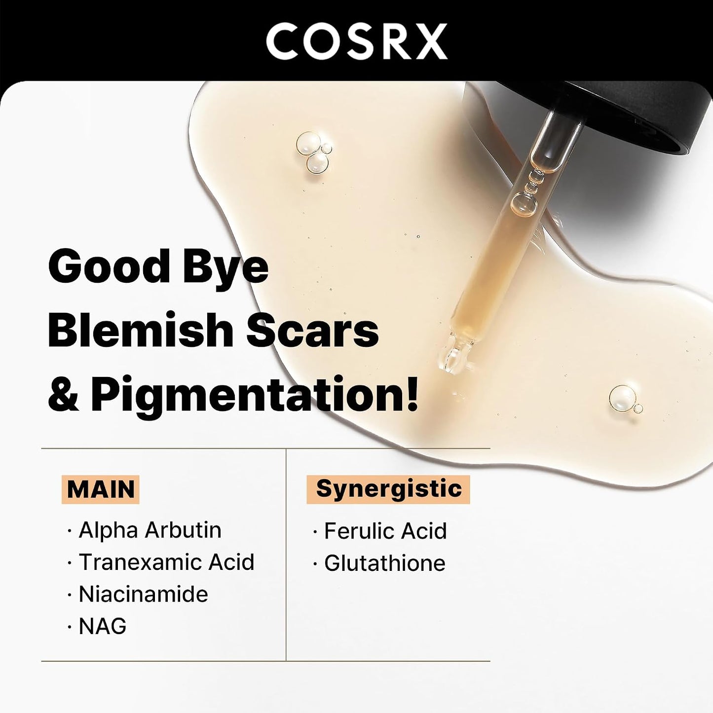 COSRX The Alpha-Arbutin 2 Discoloration Care Serum | 2% Alpha-Arbutin + 3% Tranexamic Acid for Dark Spots & PIH