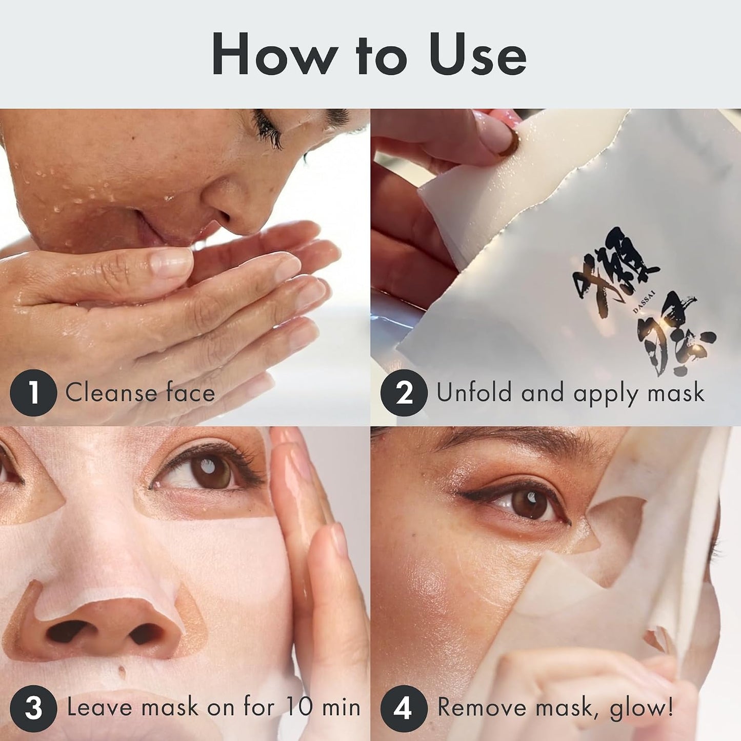 Dassai Facial Treatment Mask (5 Pack) Sake Lees Essence, Hydrolyzed Collagen & Vitamin C for Instant Radiance.