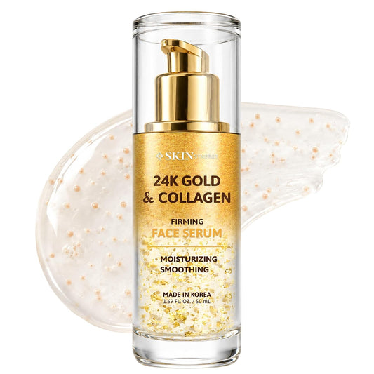 Skin Synergy 24K Gold & Collagen Firming Face Serum – Hydrating Korean Anti-Aging Serum | 50ml