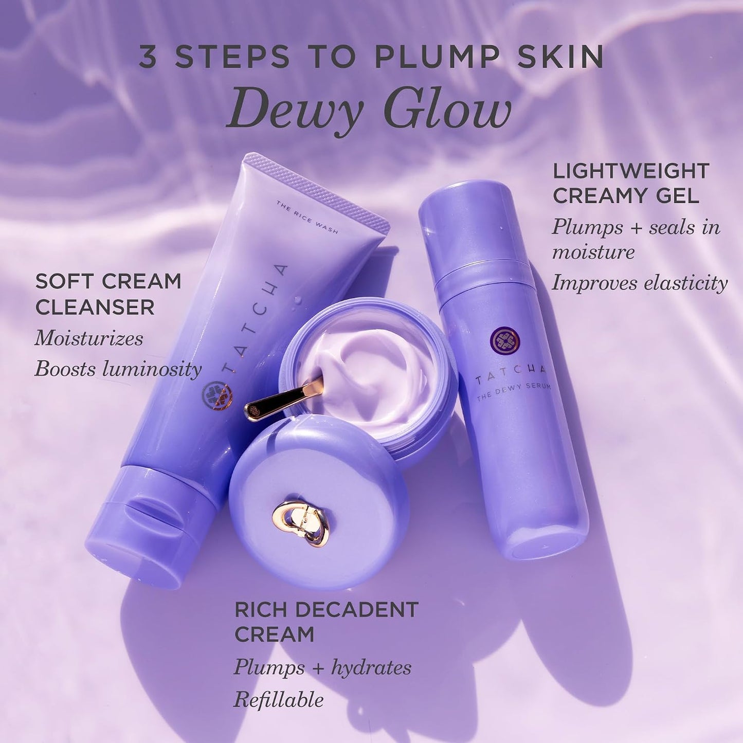 Tatcha The Dewy Serum | 3-in-1 Resurfacing, Plumping & Hydrating Serum