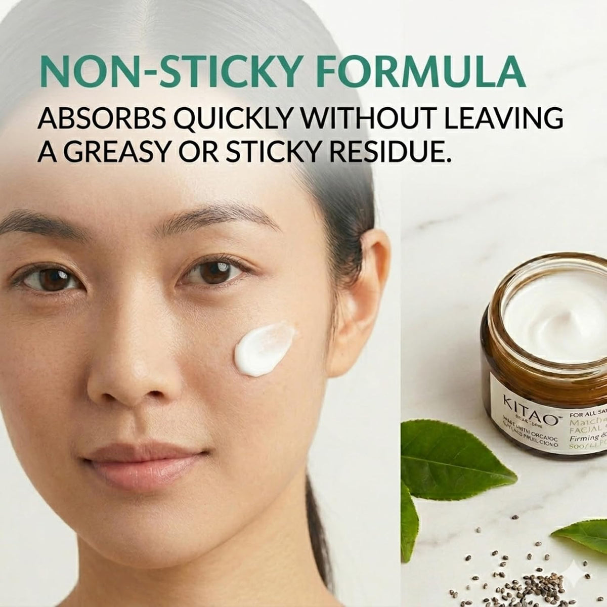 KITAO Matcha & Chia Facial Cream | Kyoto Firming Moisturizer