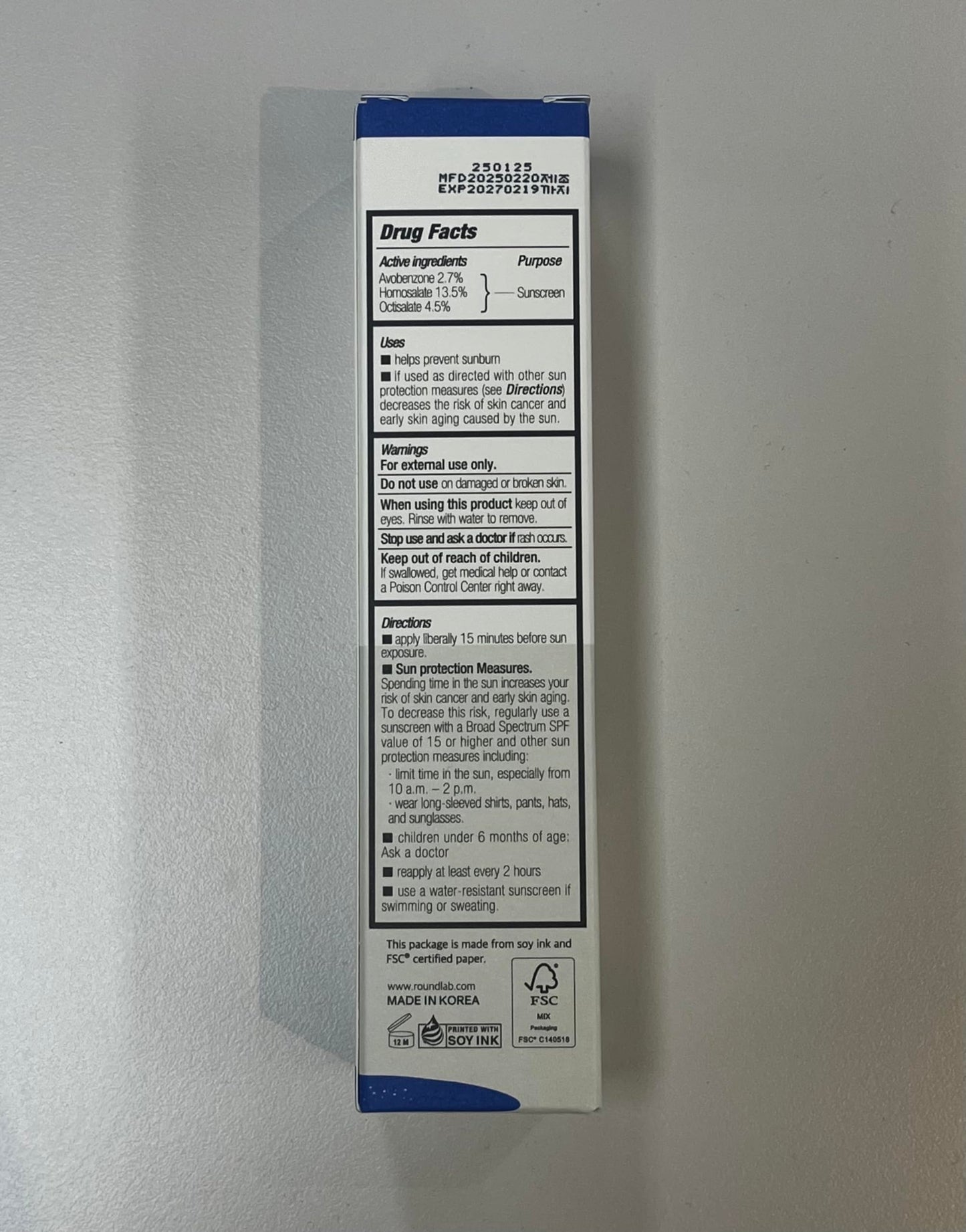 ROUND LAB Birch Juice Moisturizing UV Lock Sunscreen SPF45 | No White Cast Korean Sunscreen