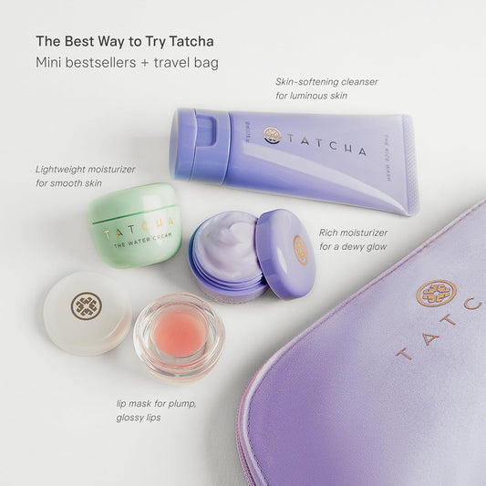 Tatcha Amazon Exclusive Travel Discovery Set – 4-Piece Bestsellers Kit with Luxury Travel Pouch