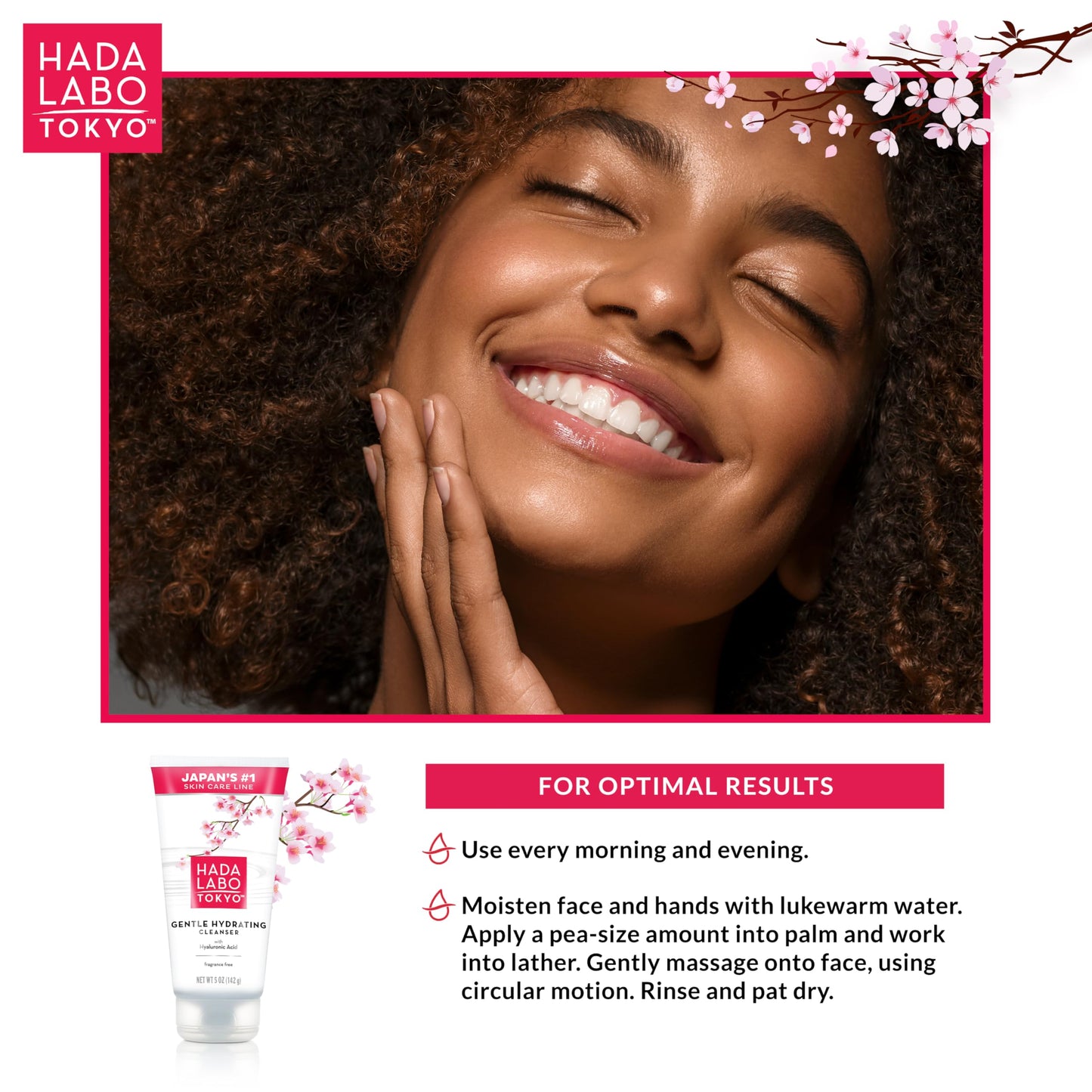 Hada Labo Tokyo Gentle Hydrating Cleanser with Hyaluronic Acid | Fragrance-Free