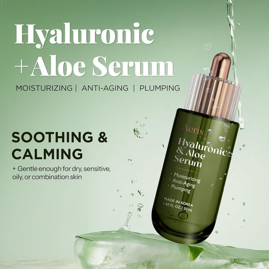 Aeris Hyaluronic & Aloe Serum – Hydrating Korean Face Serum for Plump, Moisturized Skin | 50ml