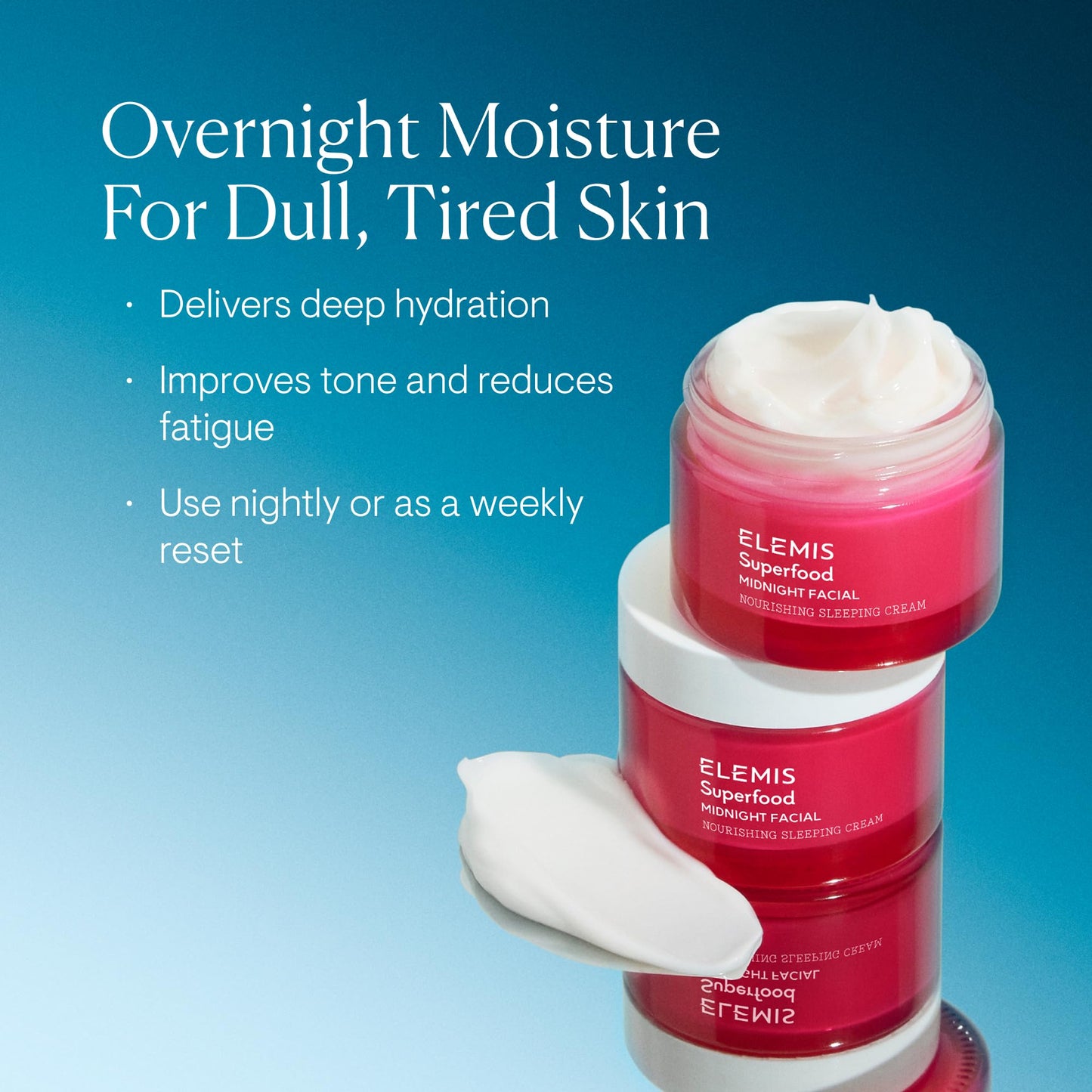 ELEMIS Superfood Midnight Facial | Prebiotic Overnight Night Cream – Hydrating & Radiance Boosting
