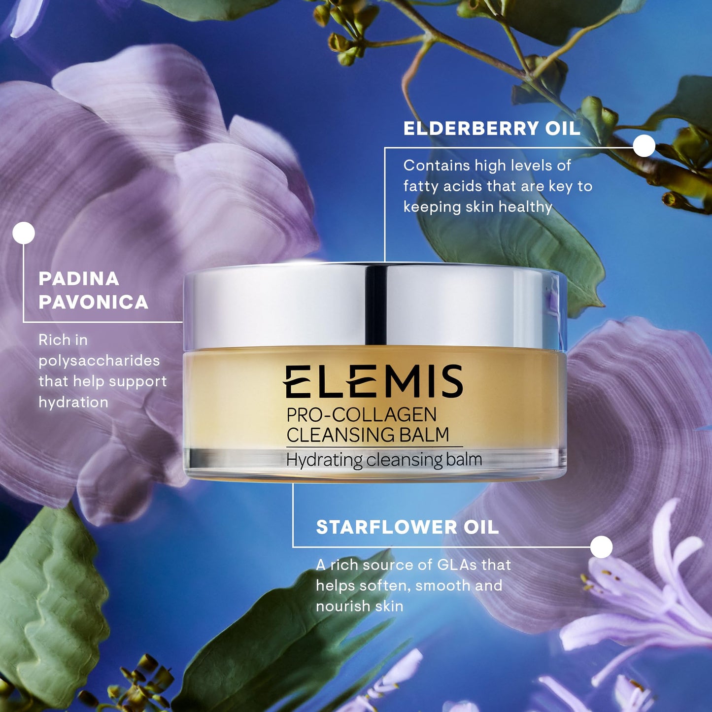 Elemis Pro-Collagen Fragrance-Free Cleansing Balm – 3-in-1 Hydrating Makeup Remover & Cleanser