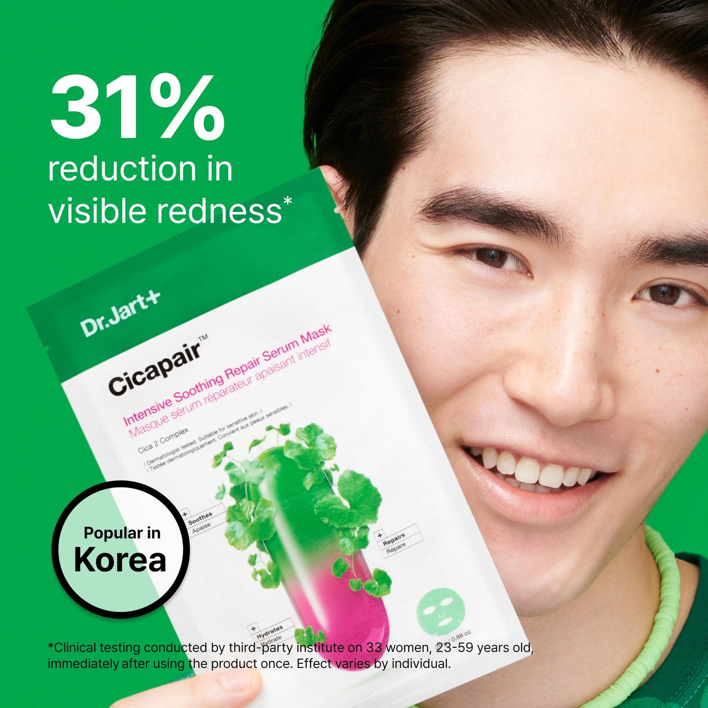 Dr. Jart+ Cicapair Intensive Soothing Repair Serum Mask 25g – Calming Cica Sheet Mask for Sensitive Skin