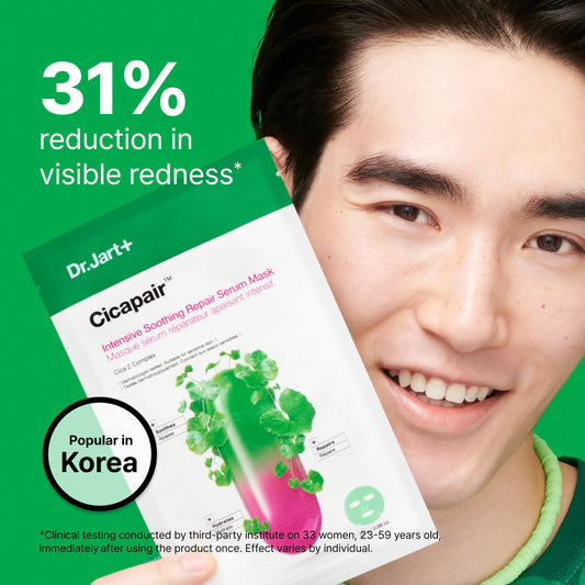 Dr. Jart+ Cicapair Intensive Soothing Repair Serum Mask 25g – Calming Cica Sheet Mask for Sensitive Skin