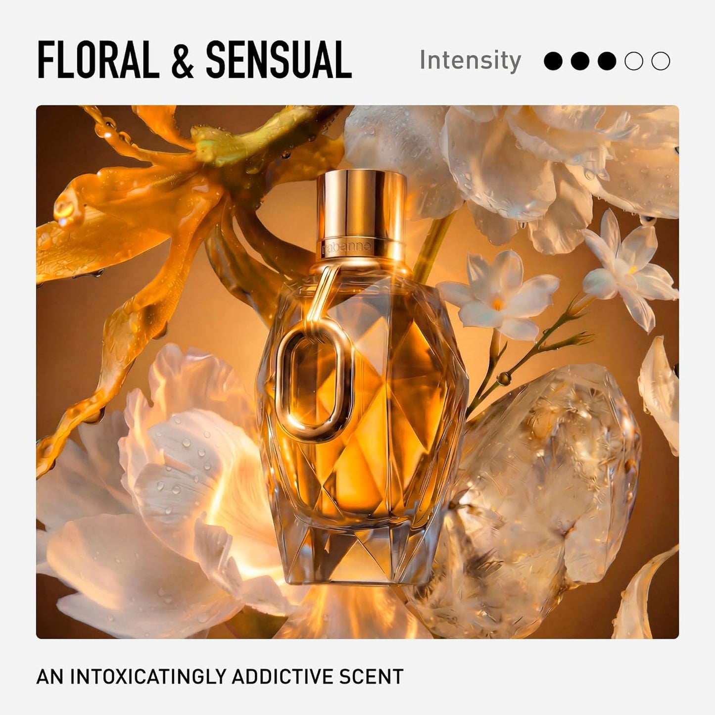 Rabanne Million Gold for Her EDP | Floral Women’s Perfume – Rose, White Flowers & Mineral Musk