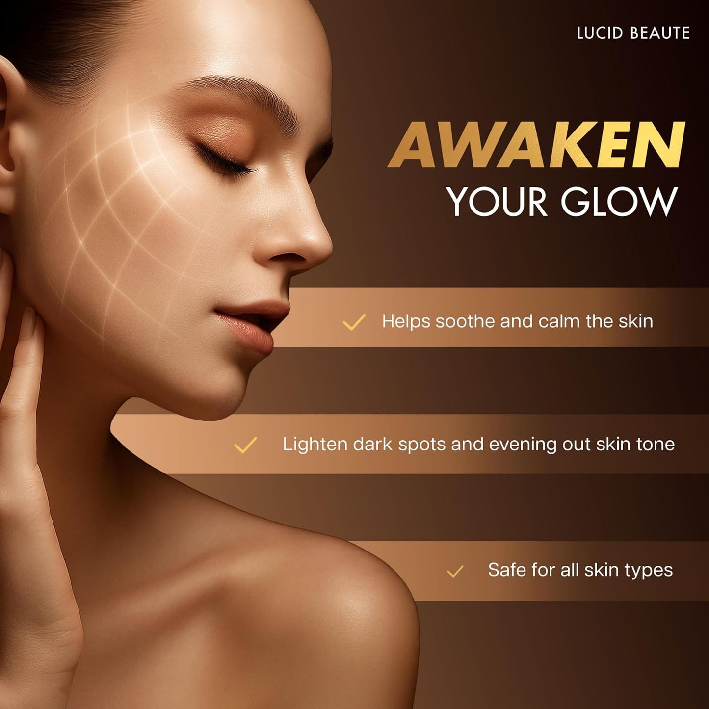 Lucid Beaute Face Serum Collection – 24K Gold Firming, Vitamin C Brightening & Collagen Anti-Aging Serums | 50ml Each