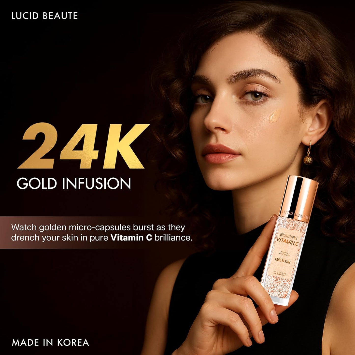 Lucid Beaute Face Serum Collection – 24K Gold Firming, Vitamin C Brightening & Collagen Anti-Aging Serums | 50ml Each