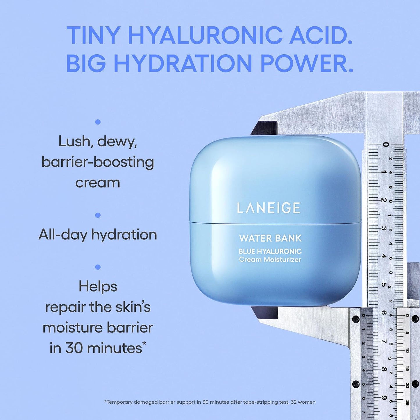 LANEIGE Water Bank Blue Hyaluronic Cream Moisturizer | Deep Moisture Barrier Repair — Long-Lasting Hydration for Radiant, Plump Skin
