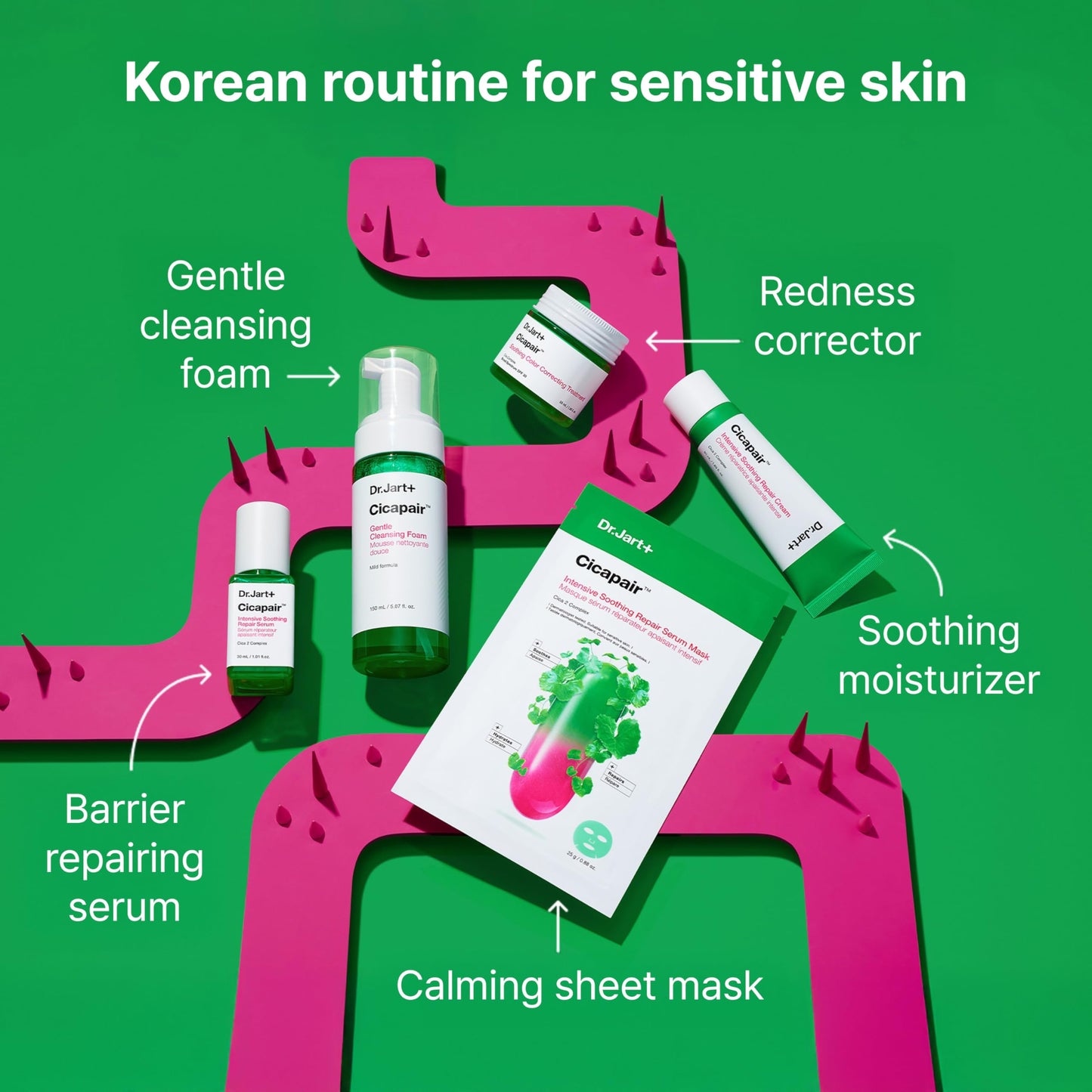 Dr. Jart+ Cicapair Intensive Soothing Repair Serum Mask 25g – Calming Cica Sheet Mask for Sensitive Skin