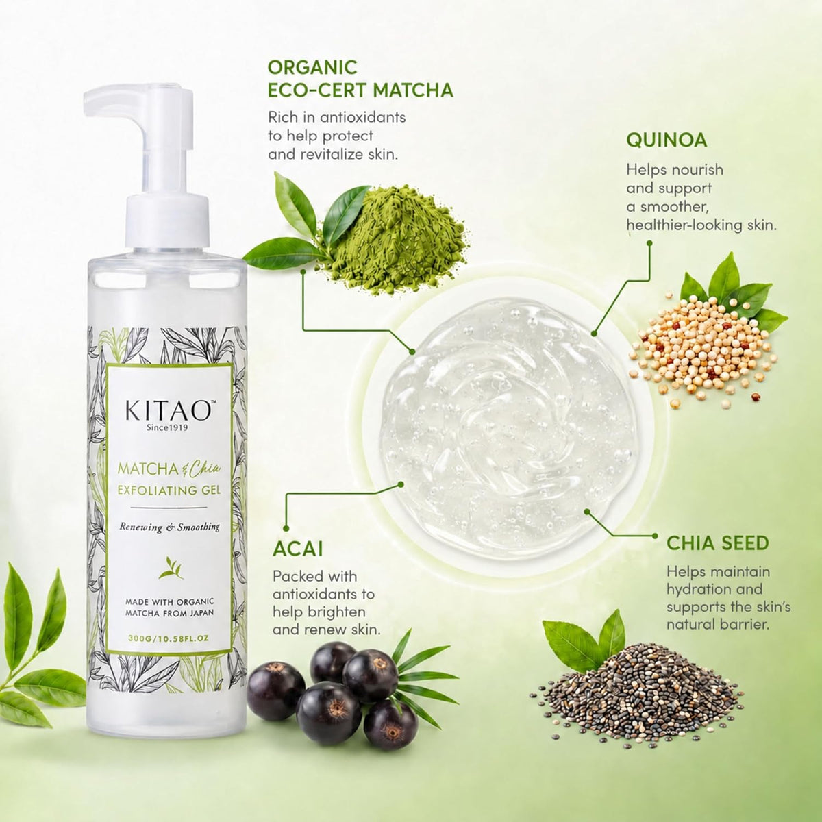 KITAO Matcha & Chia Exfoliating Gel | Kyoto Japanese Peel
