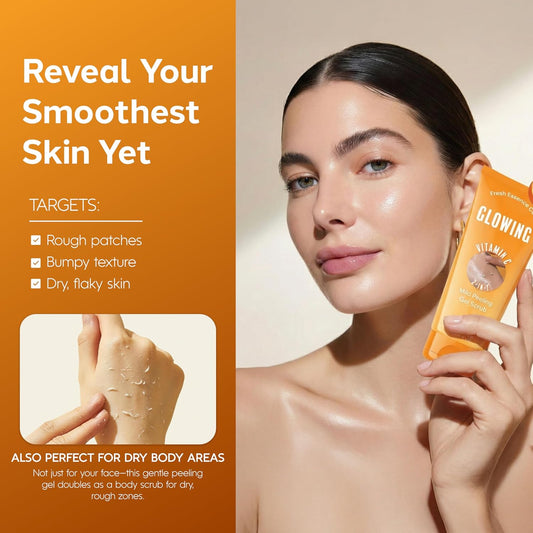Fresh Essence Co GLOWING Vitamin C 2-in-1 Mild Peeling Gel Scrub – Korean Pore Tightening Exfoliator | 200ml