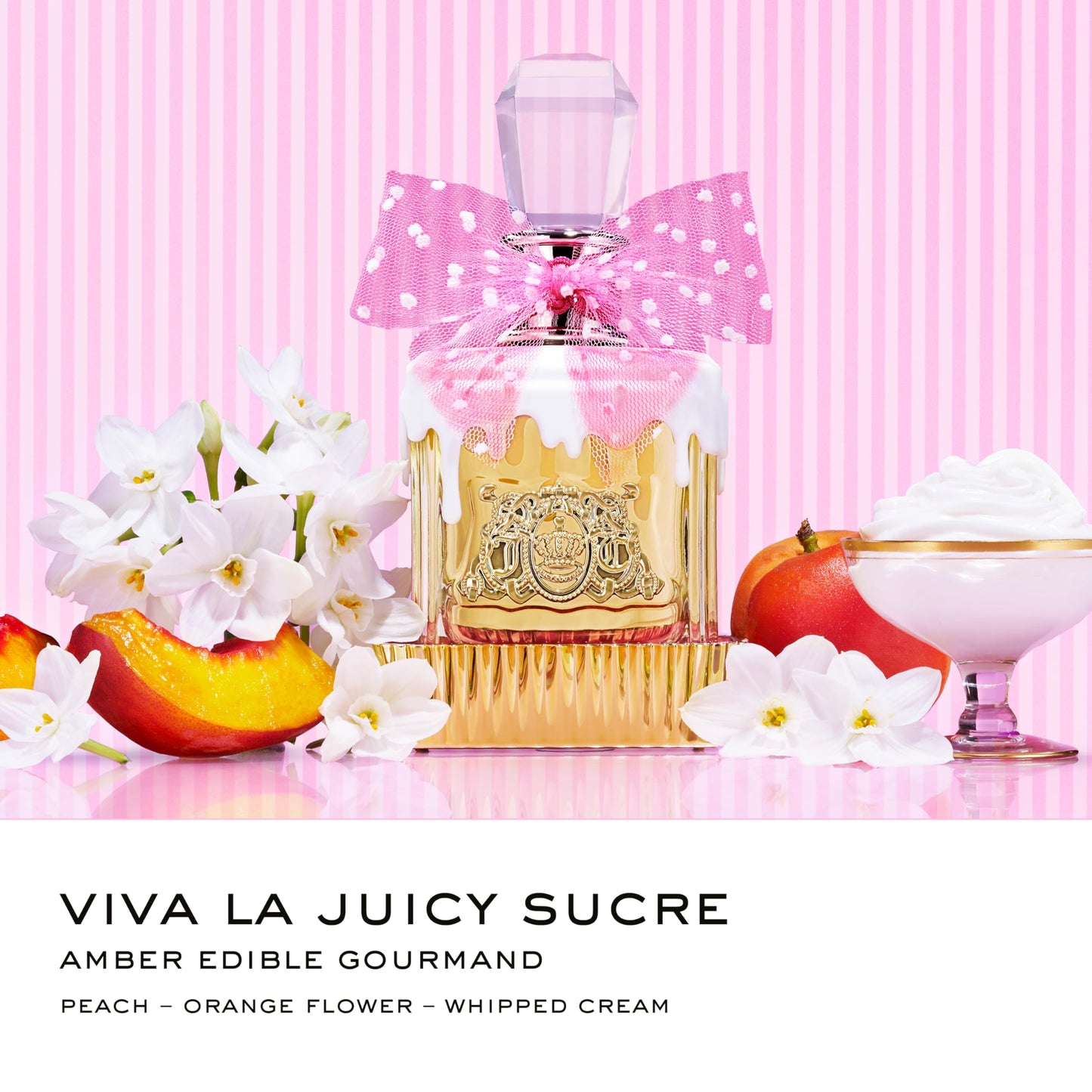 Juicy Couture Viva La Juicy Sucré EDP | Sweet Gourmand Perfume – Peach, Vanilla & Whipped Cream