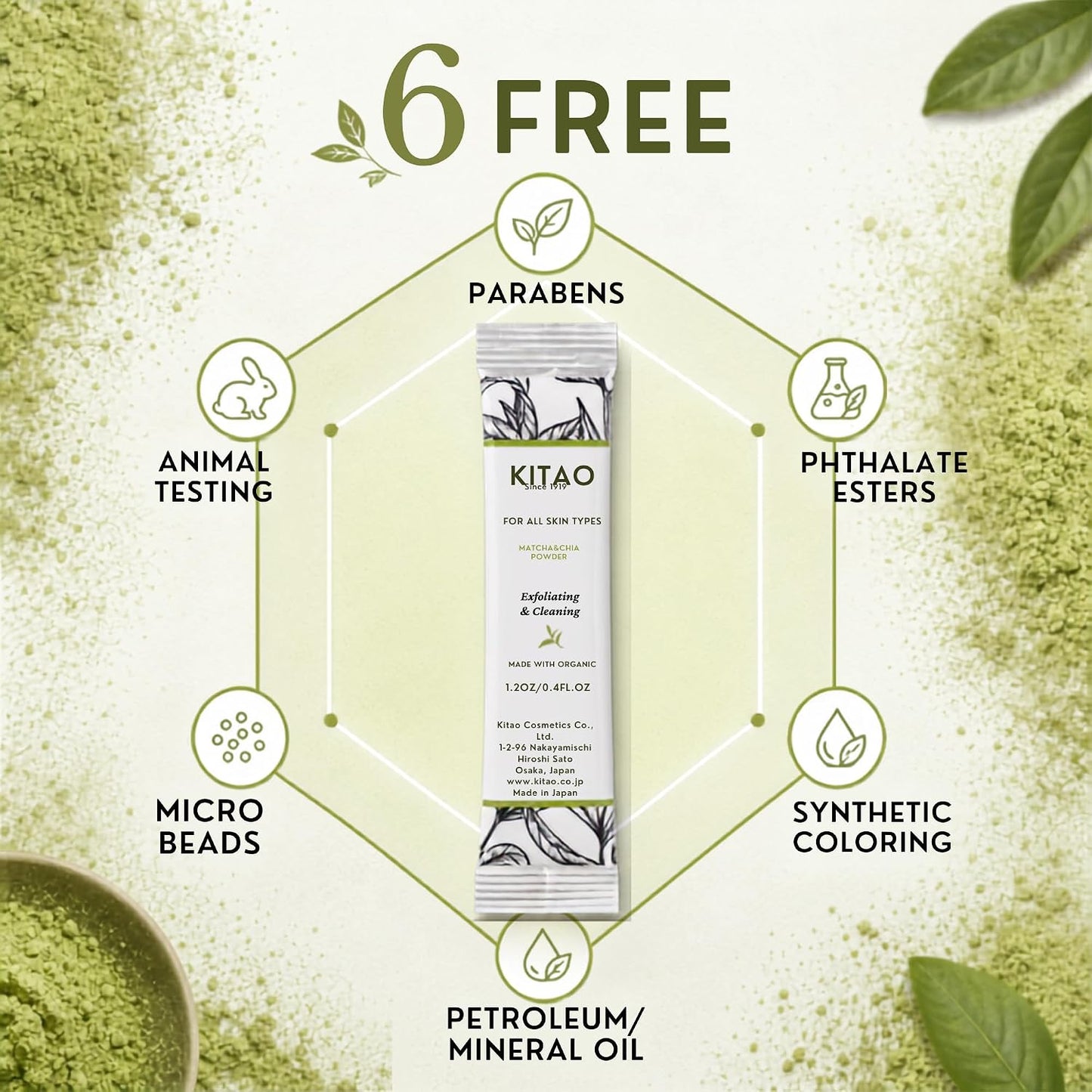 KITAO Matcha & Chia Enzyme Powder Wash | Kyoto Foam Cleanser