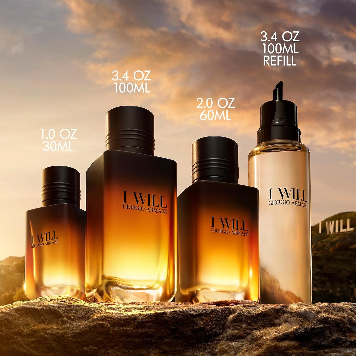 Giorgio Armani 'I Will' Eau de Parfum – Refillable Woody Ambery Men's Luxury Fragrance