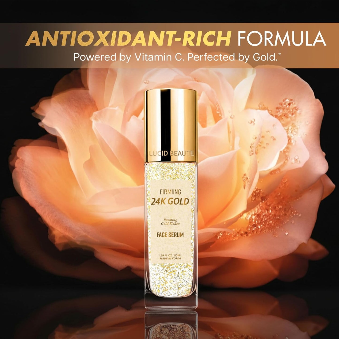 Lucid Beaute Face Serum Collection – 24K Gold Firming, Vitamin C Brightening & Collagen Anti-Aging Serums | 50ml Each