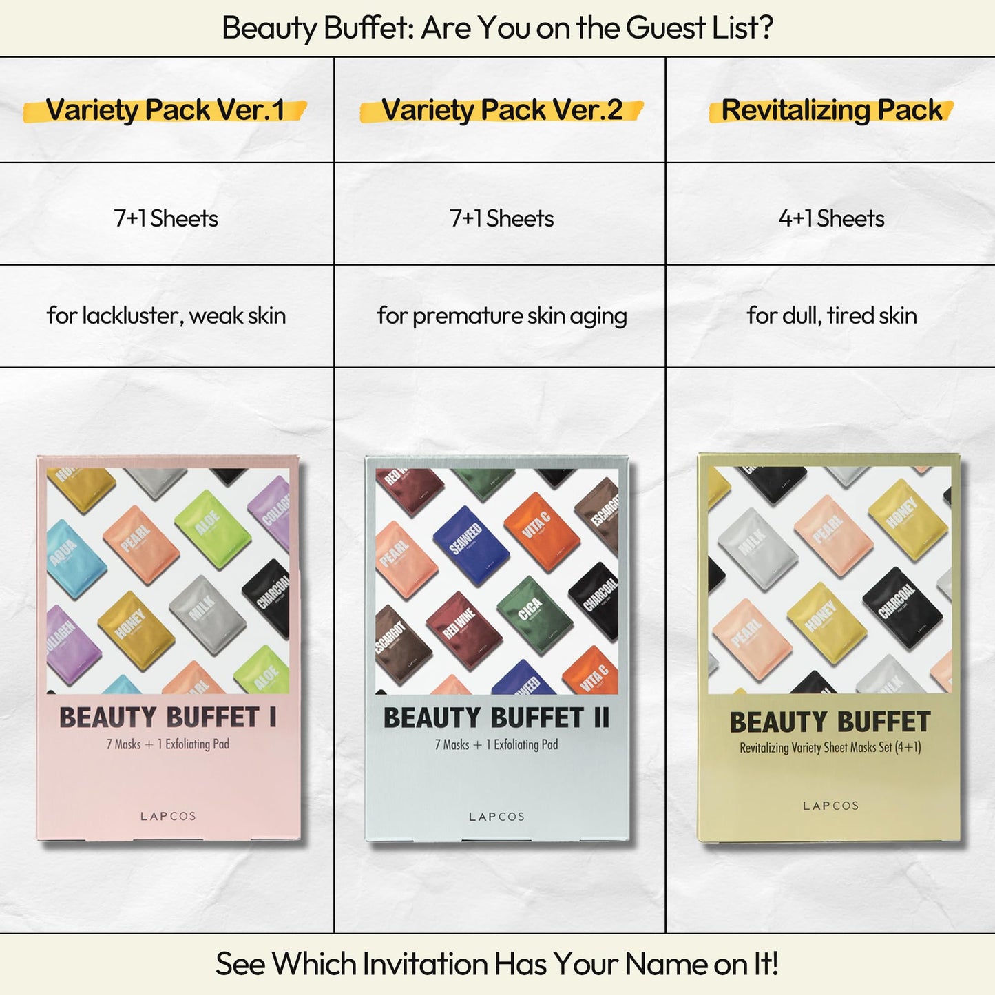 LAPCOS K-Beauty Sheet Mask Collection – Targeted Facial Treatment