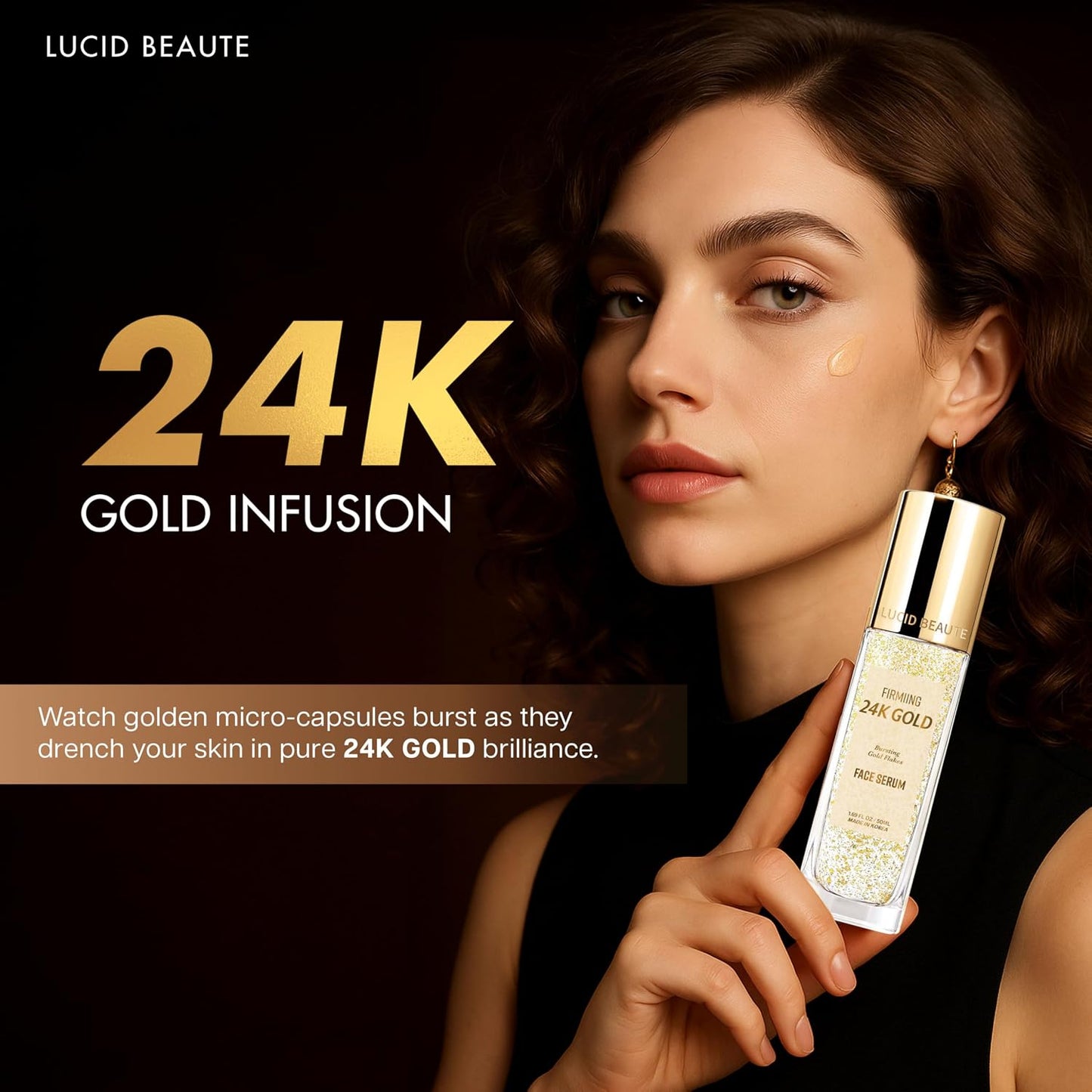 Lucid Beaute Face Serum Collection – 24K Gold Firming, Vitamin C Brightening & Collagen Anti-Aging Serums | 50ml Each