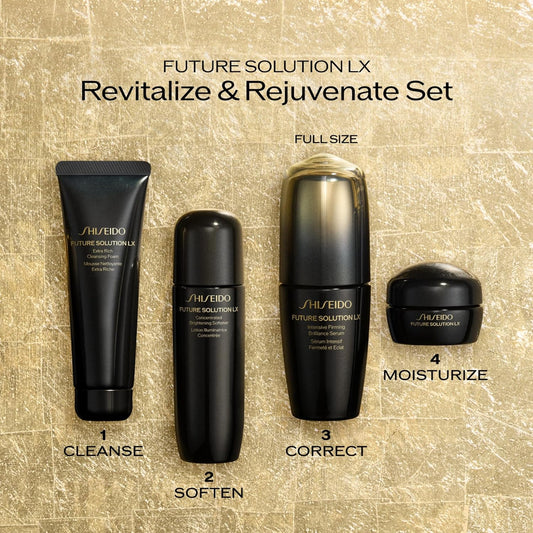 Shiseido Future Solution LX Revitalize & Rejuvenate Set – 4-Piece Luxury Anti-Aging Skincare Routine