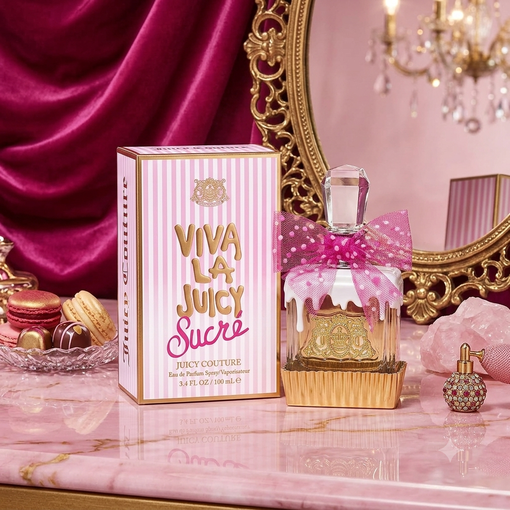 Juicy Couture Viva La Juicy Sucré EDP | Sweet Gourmand Perfume – Peach, Vanilla & Whipped Cream