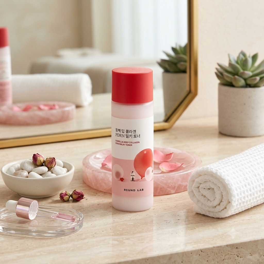 ROUND LAB Camellia PDRN Milky Toner – Glass Skin Hydrator